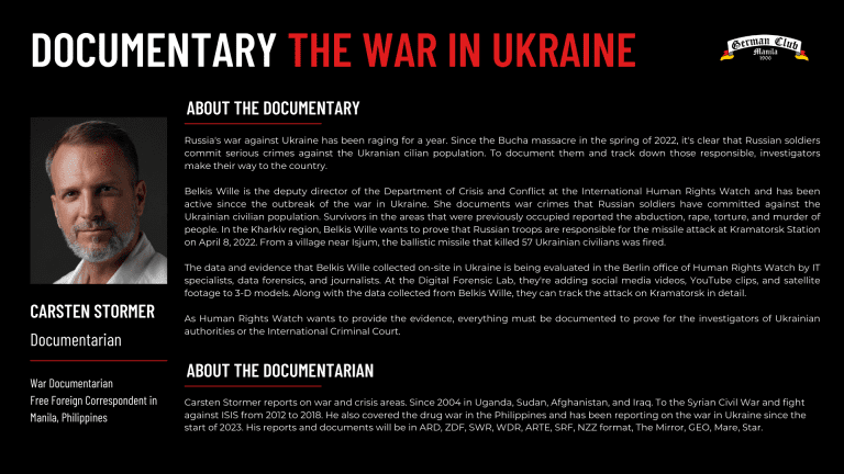 Documentary Showing: War in Ukraine - German Club Manila