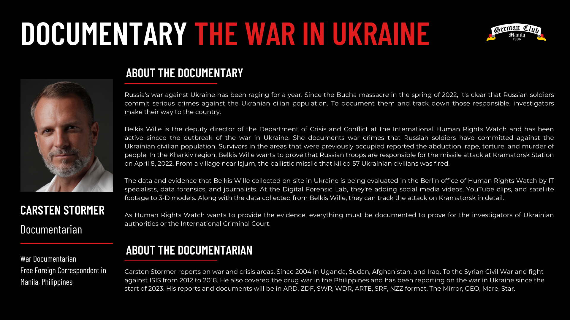 Documentary Showing: War in Ukraine